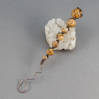 Brown Picture Jasper Bracelet Clasping Tool, Handmade in Copper