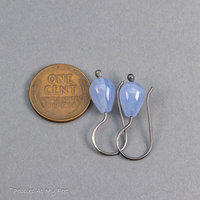 Natural Blue Chalcedony Dainty Teardrop Earrings