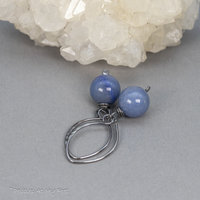 Blue Natural Stone Earrings, Simple Drop Earrings