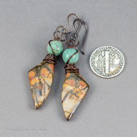Abstract Wing Shape Red Creek Jasper Earrings