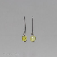 Rustic Green Garnet Pebble Earrings in Sterling Silver