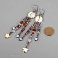 Whimsical Harvest Moon Chandelier Earrings