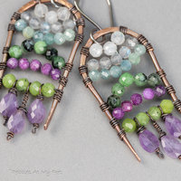 Multi Gemstone Earrings in Colors of the Scottish Highlands