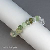 Pebble Bracelet in Soft Colors with Prehnite, Flower Agate, and Crystal Quartz