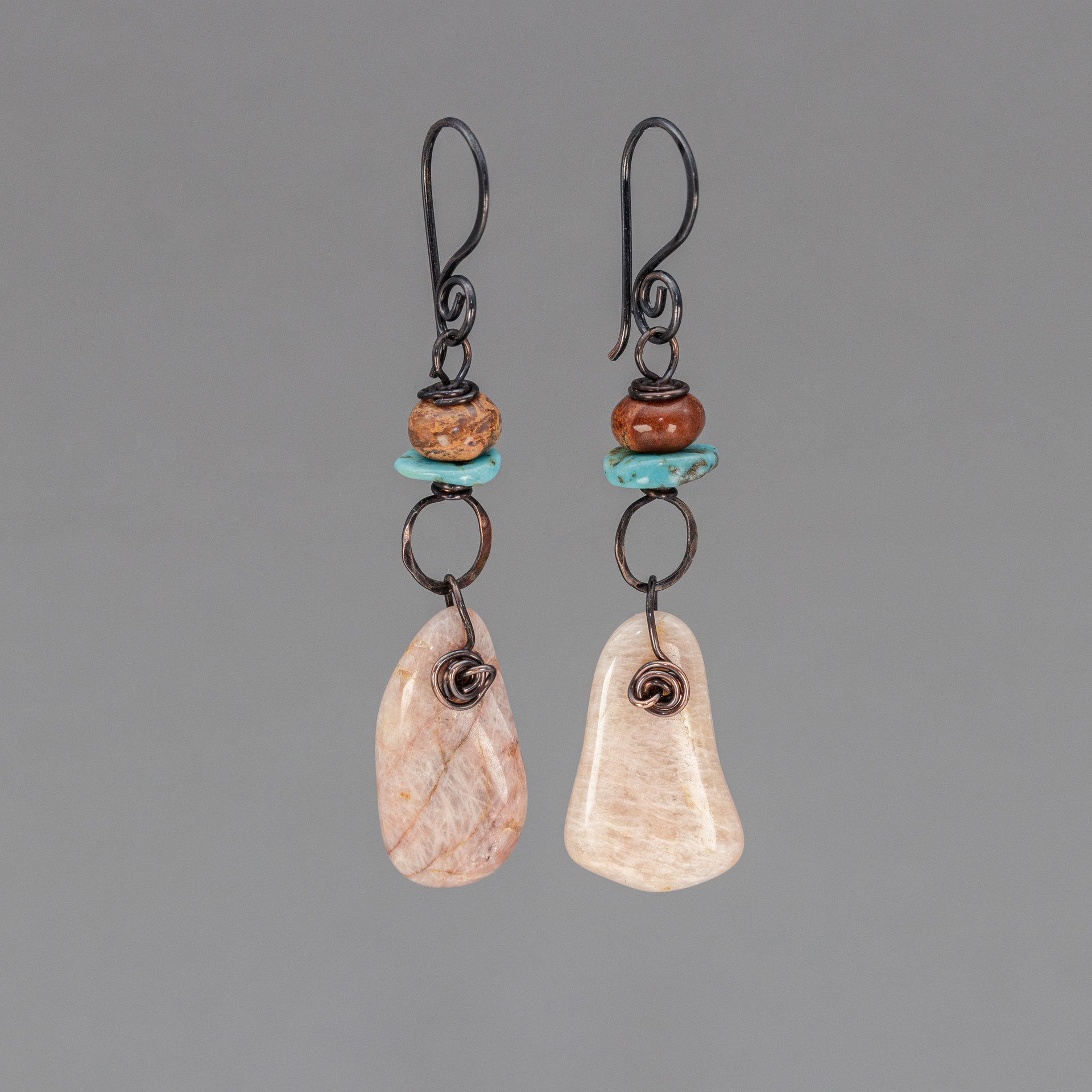 Natural Stone Dangle Earrings with Colorado Found Stones