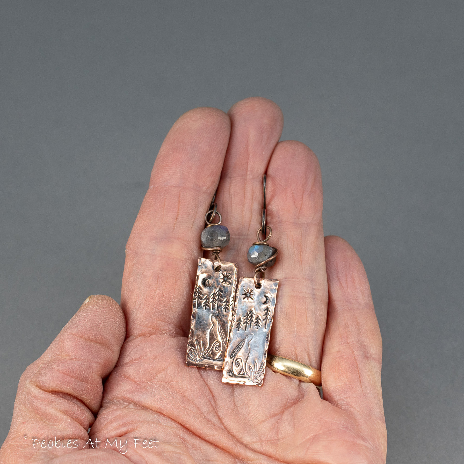 Evening Nature Scene Labradorite Dangle Earrings