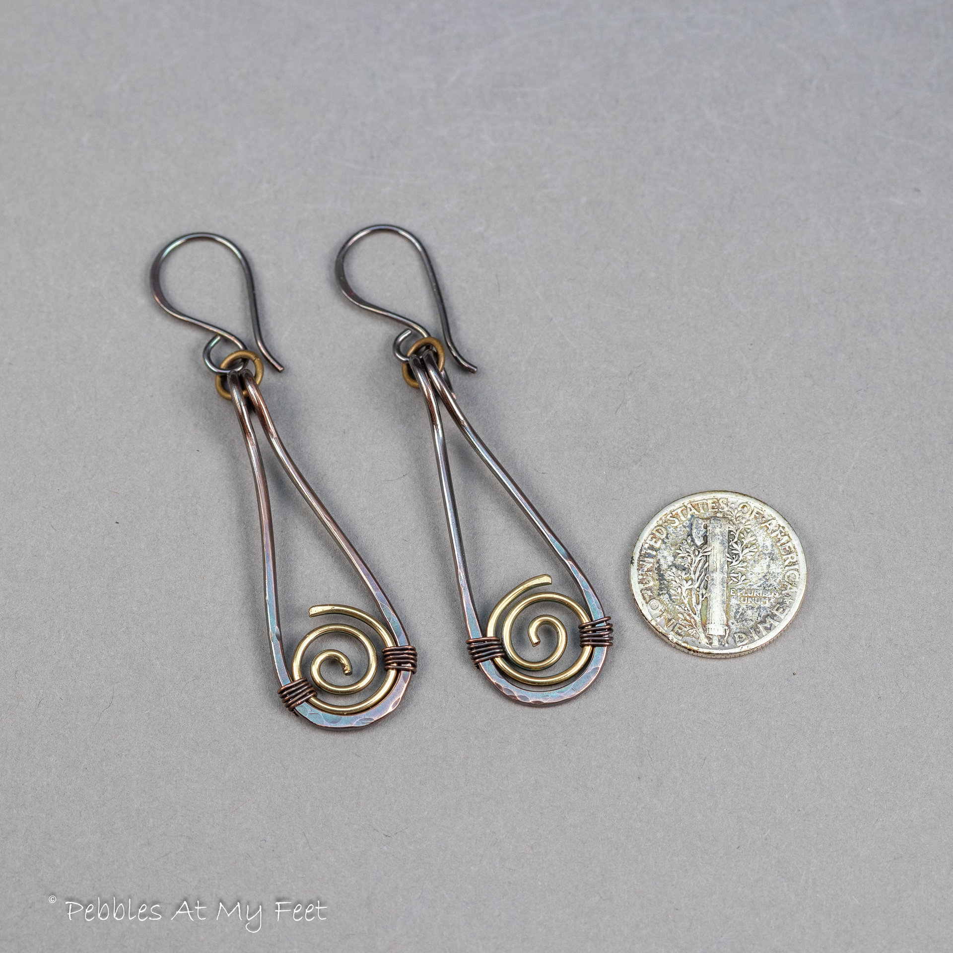 Mixed Metals Spiral Earrings